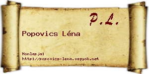 Popovics Léna névjegykártya